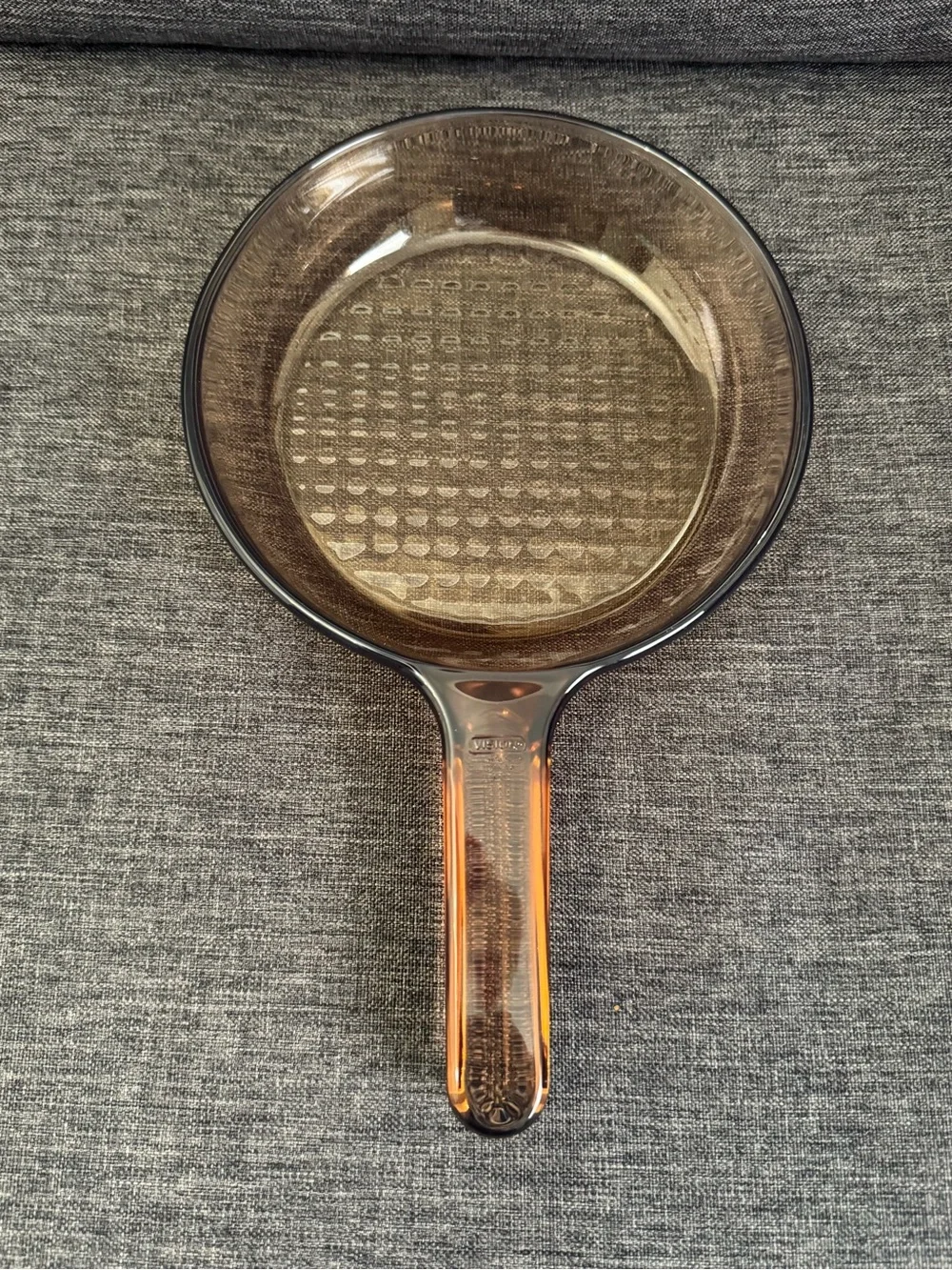 Vintage Corning Ware Pyrex Amber 7 Inch Waffle Bottom‎ Frying Pan Skillet USA